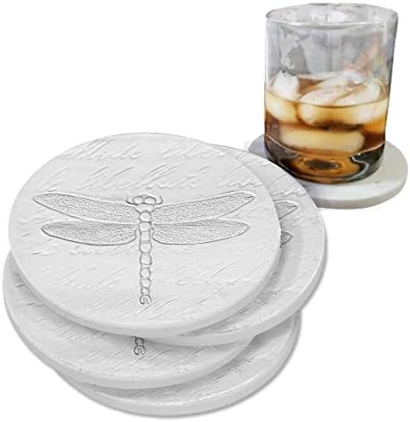 Dragonfly Absorbent Drink Coaster set - Handmade by McCarter Coasters - 4.38 inch (4pc)