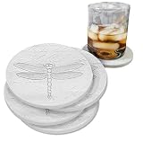 Dragonfly Absorbent Drink Coaster set - Handmade by McCarter Coasters - 4.38 inch (4pc)