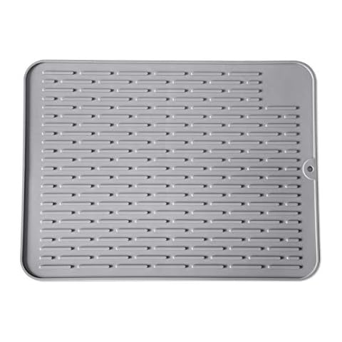 Silicone Dish Drying Mat for Multiple Usage,Easy clean,Eco-friendly,Super Sturdy Silicone Heat Resistant Trivet, Dishwasher Safe,Dish Draining Mat,Sink Mat Cover