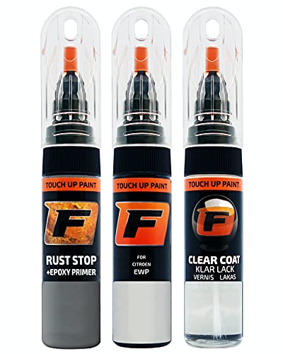 FIRANTO stylo peinture de voiture pour Citroen EWP Blanc Banquise réparation couleur voiture 3 en 1, rayures stylo retouche peinture 15ml avec pinceau, apprêt, laque