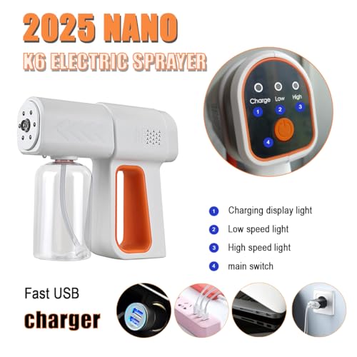 Atomizer Sprayer, Rechargeable Nano Electrostatic Sprayer with Blue Light, Handheld Portable Atomizing Fogger for Home, Office, Car,Barber,Salons by JAJEDS - Image 2