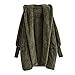 Produktbild Riou Kapuzenjacke Damen Oversize Mäntel Elegant Winter Hoodie Locker Pullover Lang Grosse Grössen Strickjacke Winterjacke Frauen mit Kapuze Fleece Plüsch Dicke Knopf Wollmantel (L, Grün E)