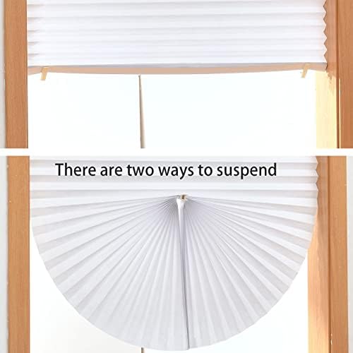 6PC Temporary Blackout Blinds Pleated Shades Paper Blind Window Roller no Drilling Stick on Curtains Light Filtering Privacy Protection White (91CMx160CM - 6 Pack