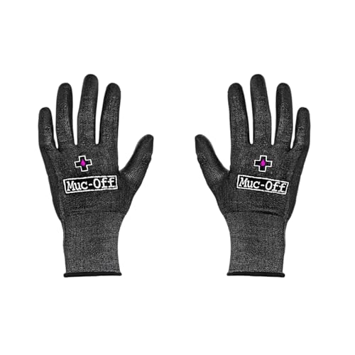 Muc Off Mechanics Gloves - Latex Free Cut-Resistant Workshop Gloves - 360 Hand Protection and Polyurethane Grip - Machine Washable - M