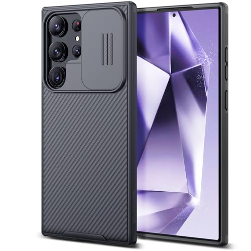 Image of Nillkin for Samsung Galaxy S24 Ultra Case with Camera Cover, [Lens Protection][Military Grade Protection] Slim Shockproof Phone Case for Galaxy S24 Ultra Case 6.8'' Black