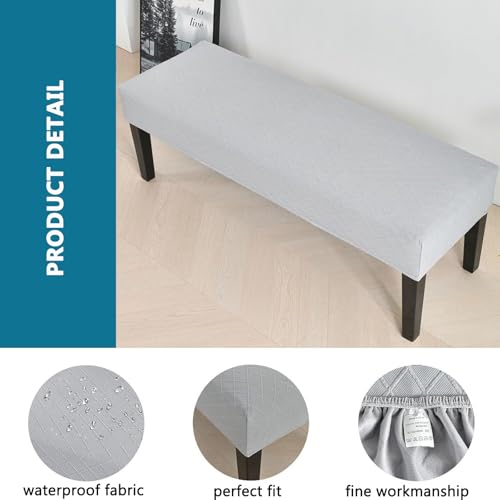Housse de banc extensible imperméable noire lavable pour protection meuble - 5