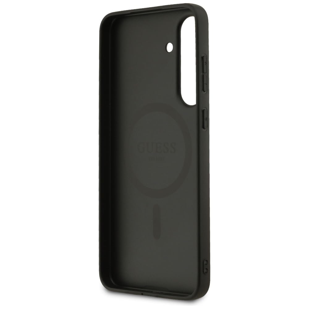 CG MOBILE Guess 4G Ring Classic Logo Compatible con MagSafe Funda para Samsung Galaxy S25 FE (marrón)