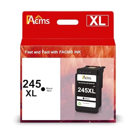 PG-245XL Black Ink Cartridge Replacement for Canon PG-245 PG-245XL 245XL Black Ink for PIXMA MX490 TR4520 TS3322 TR4522 TR4500 TS3122 TS3300 MX492 MG2522 TS3320 TS3100 Printer（1 Black） Cover