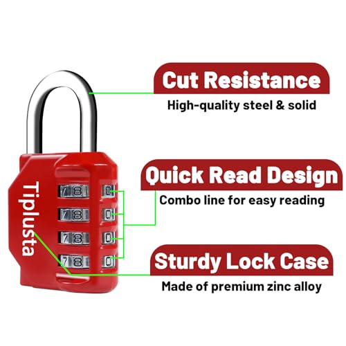Image of 2 Pack Combination Lock, 4 Digit Resettable Padlock Lock Waterproof for School Gym Locker, Sports Locker, Fence, Toolbox, Gate, Case, Employee Hasp Storage (Blue)