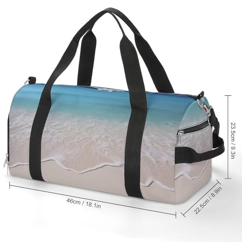 Sac de gym élégant taille unique imprimé sable de mer transparent - 2