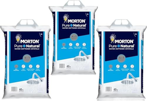 (3 PK) Morton Water Softener Salt Crystals, Pure and Natural 4 in 1, 40 pounds