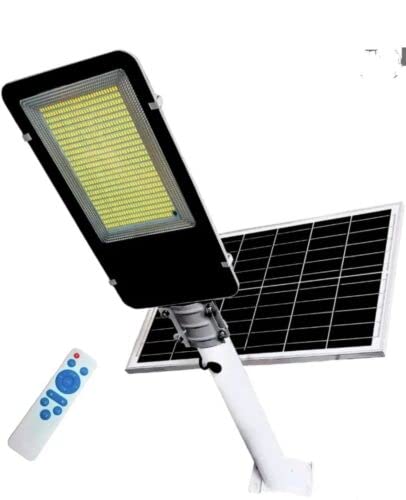 Generico Lampione Stradale Solare con Staffa e Viti di Fissaggio 200-300-400W con Pannello Solare e Telecomando (400)