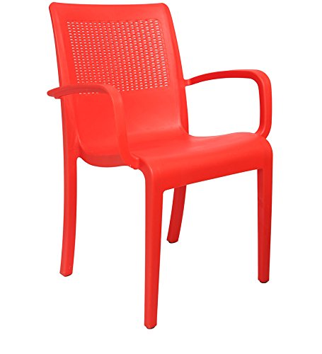 Image of Cello Ecstasy Chair Set Pack of 2 - Red | Strong and Durable | Easy to Clean | Chair for Living Room, Bed Room, Kitchen, Office Room, Outdoor | 3 Years Warranty