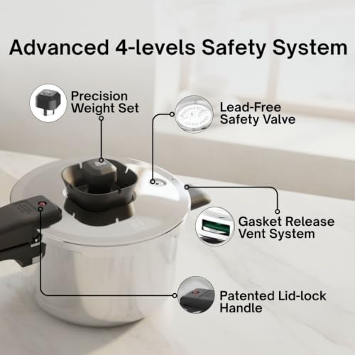 Image of Butterfly Trion Triply 3L Pressure Cooker |Induction Base| Halo Crown Spill Filter | Patented Pressure Lock Handle(4th Level Safety) | 5 Year Warranty