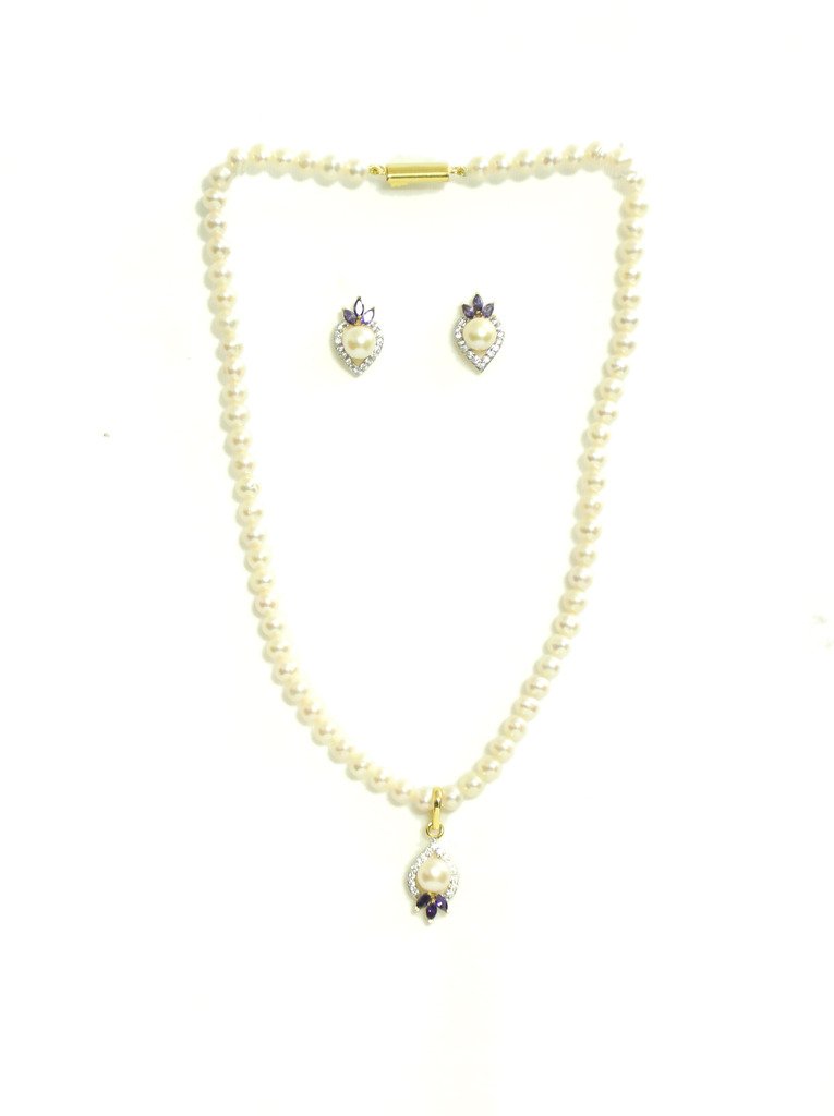 SapelsOriginal Fresh Water Pearl Necklace Set with Ear Rings