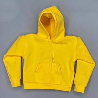 AMITD 1/6 Scale Male Clothes, Oversize Hoodie for 12-inches Man Action Figure Body Doll, 1/6 Sporting Man Street Boys Action Figure Hooded Sweatshirt Clothing Costume (Yellow)