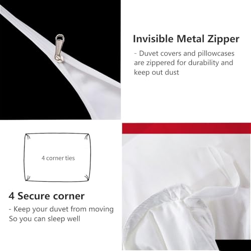 Parure de lit microfibre 140x200 aigle géométrique rouge - 5