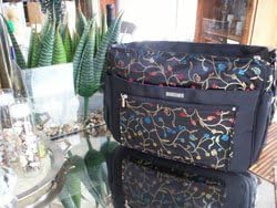 Frizzi Voyager MicroFiber Midnight Black & Floral Diaper Bag - 3 piece