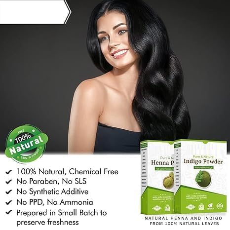 SS Natural Dye For Black Hair (Henna Powder, Indigo Powder Combo Pack) (200g+200g = 400g)