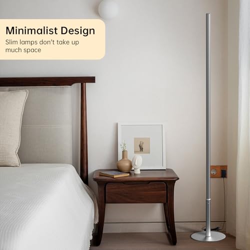 Marlrin Minimalist Corner Floor Lamp, Silver LED Standing Lamp by Marlrin - Used condition - Image 5