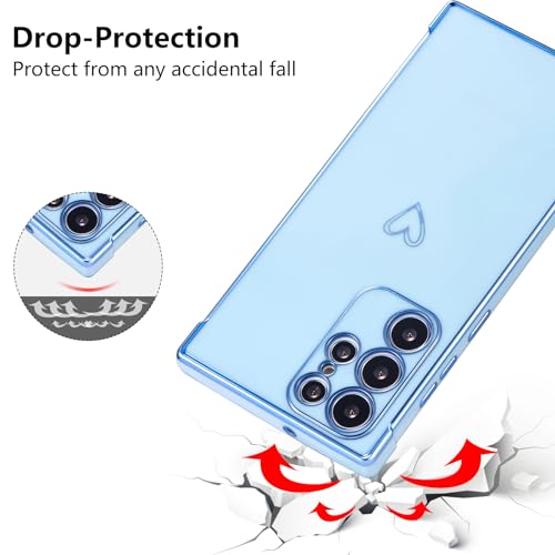 Coque Galaxy S22 Ultra anti-rayure bleue avec protection caméra intégrée