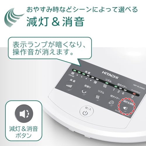 日立(HITACHI) 【Amazon.co.jp限定】日立 リビング扇風機 DCモーター 風量6段階 8枚羽根 うちわ風 首振り 切タイマー リモコン付 HEF-DL300AZ の商品画像 7
