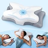 Effective Pain Relief Cervical Neck Pillow for Sleeping, Ergonomic Cooling Side Sleeper Pillow for Neck Support, Odorless Orthopedic Contour Memory Foam Pillows, Bed Pillow for Stomach Back Sleeper