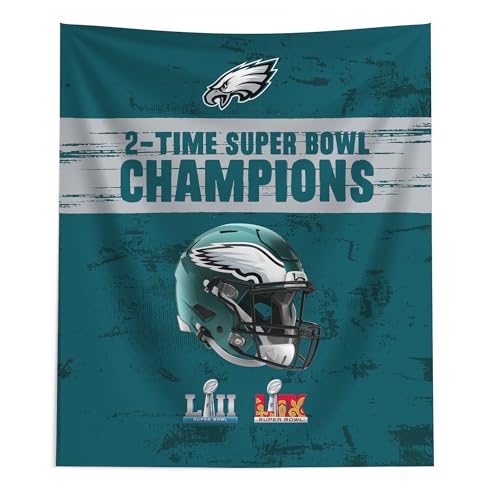 Northwest NFL Philadelphia Eagles 2025 Super Bowl LIX Multi Champ Legends Wall Hanging 50X60 Inches