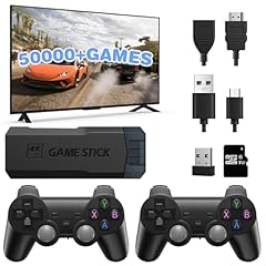 Console Retro Game, Consolle Retro Gaming with Wireless 2.4G Controller, 50000+ Giochi Retrogaming Console Supporto 40+ Simulatori, Console Portatile Retrogaming Uscita HD 4K per TV-128G