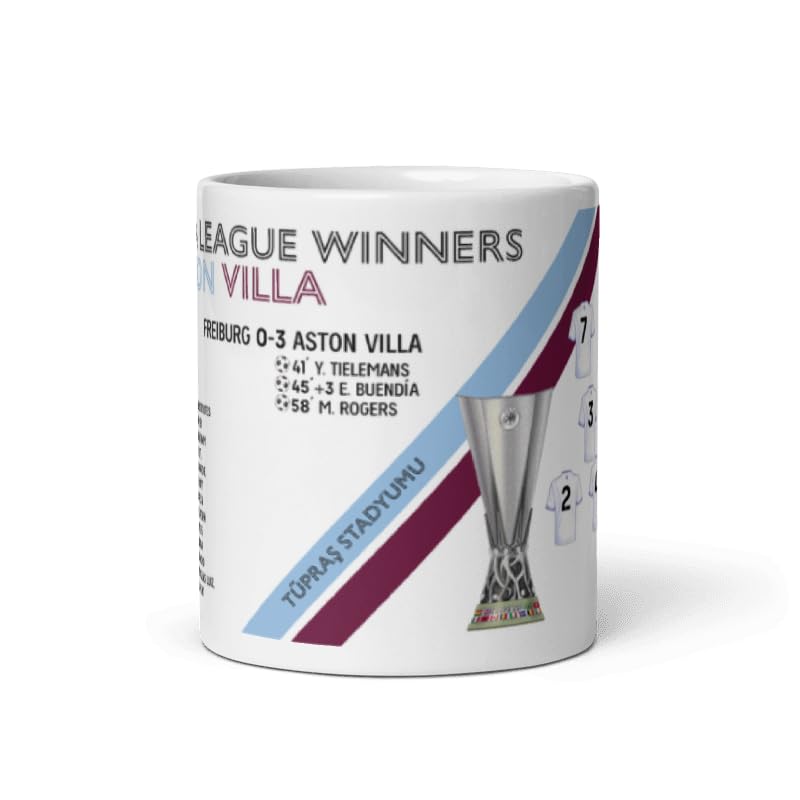 Aston Vill a Europa League Final Winners Commemorative Mug, Team Lineup, White