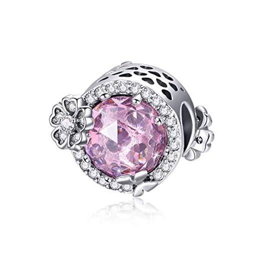925 sterling silver rosa kubisk zirkonia smak tusensköna blomma strålande berlocker pärlor för ormkedja armband och halsband