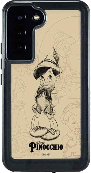Skinit Waterproof Phone Case Compatible with Galaxy S23 Plus - Officially Licensed Disney Pinocchio Sketches Portrait Design