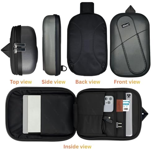 Image of Tukzer ABS Hard Shell Sling Bag Aliens Series 180Open Crossbody Side Shoulder Bag for Mens, Women, Office,Travel,Everyday Mini Backpack for iPad,Tablet,Smartphone,Charger,Headphone,HDD,Camera(01-GRY)