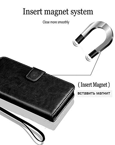 Image of ClickCase for Realme Narzo 20 pro Vintage Series Leather Wallet Flip Case Kick Stand with Magnetic Closure Flip Cover for Realme Narzo 20 pro (Matte Black)