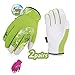 Produktbild Vgo 2 Paare Weibliche Gartenhandschuhe und Arbeitshandschuhe, Ziegenlederpalmen (9/L, Violett & Grün, GA7444)
