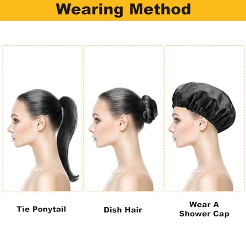 Double Layer Shower Hair Cover for Bathroom Kitchen,Shower Cap, Shower Hat, Waterproof Soft Shower Caps for Women - Image 2