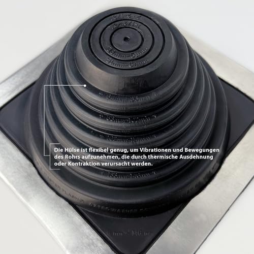 Rohrmanschette 6-146mm, Nr. 3 von Nordbleche für Trapezbleche, Dachpfannenbleche, Trapezprofile