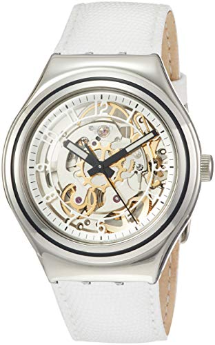 Swatch Irony Uncle Charly Silver Dial Leather Strap Men's Watch YAS112C