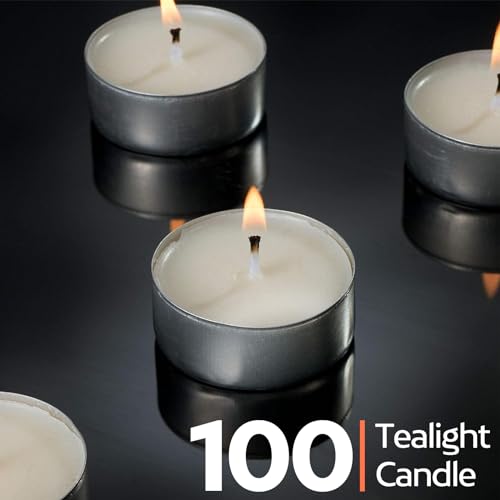Tea Lights Candles 8 Hour Long Burn Time White Unscented 100 Pack - Image 5