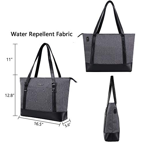 KROSER-Laptop-Tote-bag-156-Inch-Large-Shoulder-Bag-Lightweight-with-USB-Charging-Port-Water-repellent-Nylon-Computer-Tote-Bag-Women