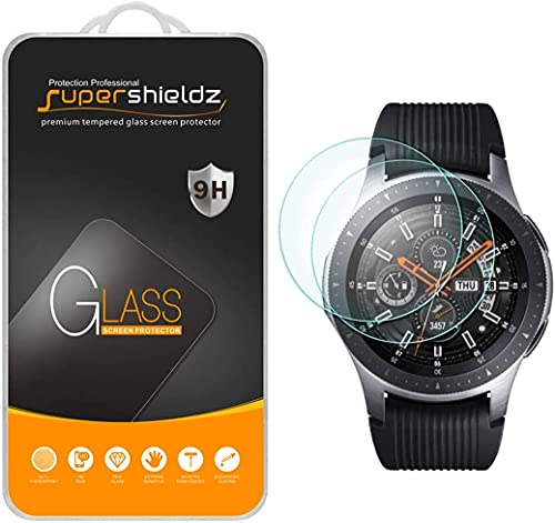 Supershieldz (2 Pack) Designed for Samsung Galaxy Watch (46mm) Tempered Glass Screen Protector, (Full Screen Coverage) Anti Scratch, Bubble Free