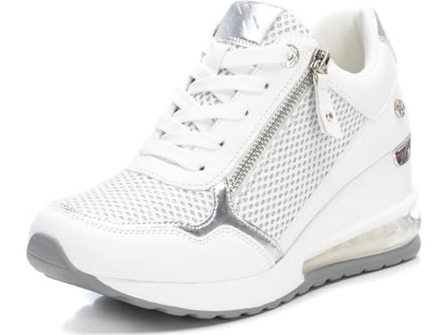 XTI - Zapatilla Cierre de Cremallera para Mujer, Color: Blanco, Talla: 37