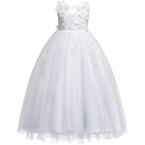 Vestido de niña de Dama De Honor Apliques de Encaje de Tul de Flores Cover