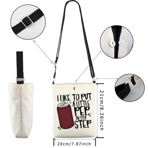 WCGXKO Dr.P Crossbody Bag I Like to Put A Little Pep in My Step Soda Social Club Gift Sugar Soda Gift2