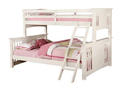 Furniture of America Denny TwinXL-Queen Bunk Bed, White