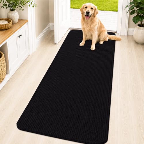 Image of OLANLY Dog Door Mat for Muddy Paws 70x24, Absorbent Chenille Mud Doormat