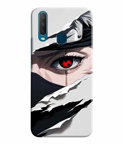 Image of Red Eyes Printed Hard Back Case Cover & Compatible for Vivo Y12 / Vivo Y15 / Vivo Y17 / Vivo U10 (Multicolor) - D1811