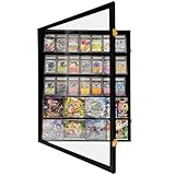 heizi 【UV加工・鍵付き】トレカディスプレイケース 無垢材 PSAスリーブ対応 壁掛け可能 35枚収納 コレクションケース