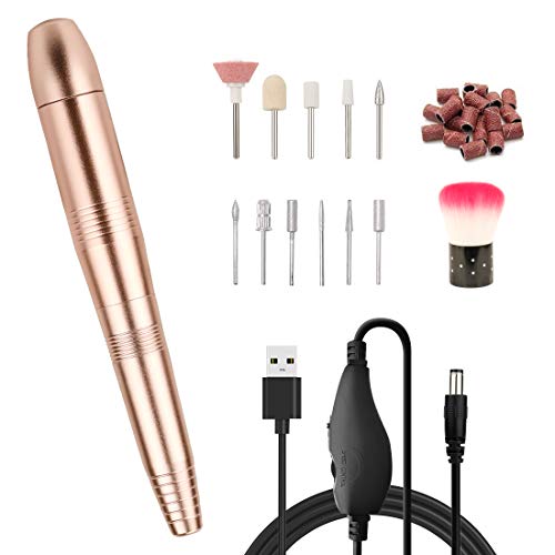 Electric Nail Cutter For Women Men, Homealexa Portable Electric Nail File Set 20,000 Rpm Professional USB Nail Drill Manicure Pedicure Set with Brush for Home & Salon & Travel