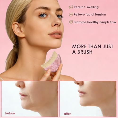 Image of Lymphatic Contour Face Sculpting Brush - Anti-Puffiness, Facial Detox & Lifting Massage Tool for Glowing Skin